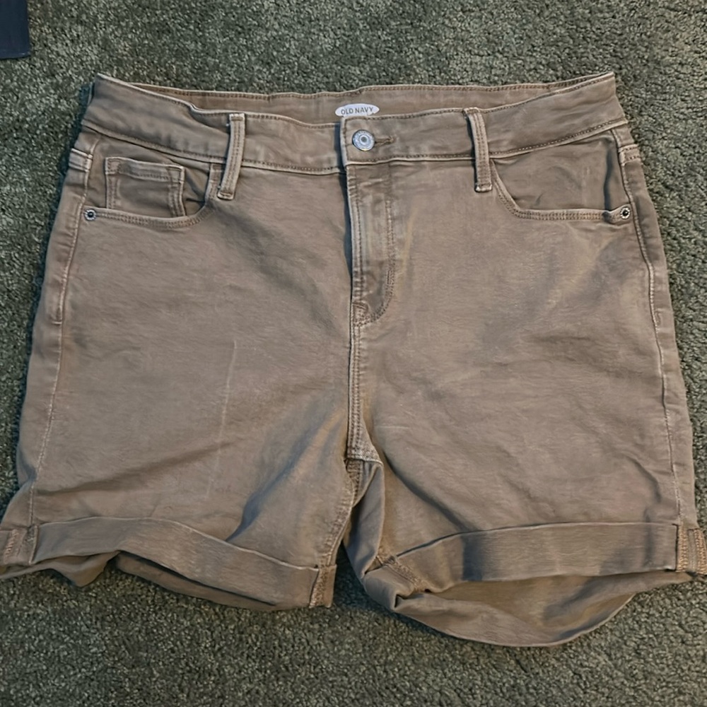 Nude/tan/brown jean shorts. Size 8 from old navy